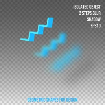 Geometric element for design. Isolated object with blur and shadow. 3D vector Stock Illustration