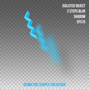 Geometric element for design. Isolated object with blur and shadow. 3D vector Stock Illustration