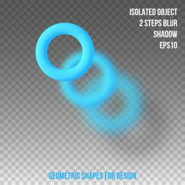 Geometric element for design. Isolated object with blur and shadow. 3D vector Stock Illustration