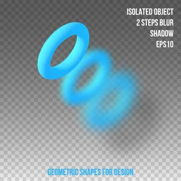 Geometric element for design. Isolated object with blur and shadow. 3D vector Stock Illustration