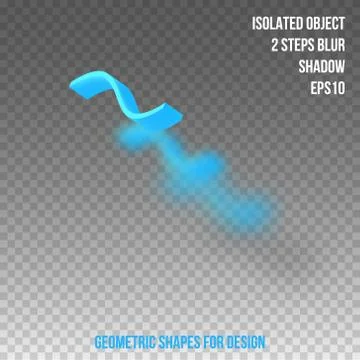 Geometric element for design. Isolated object with blur and shadow. 3D vector Illustrazione stock