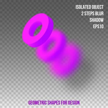 Geometric element for design. Isolated object with blur and shadow. 3D vector Stock Illustration