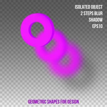 Geometric element for design. Isolated object with blur and shadow. 3D vector Stock Illustration