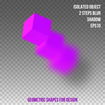 Geometric element for design. Isolated object with blur and shadow. 3D vector Stock Illustration
