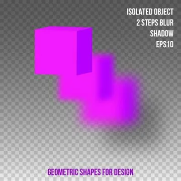 Geometric element for design. Isolated object with blur and shadow. 3D vector Stock Illustration