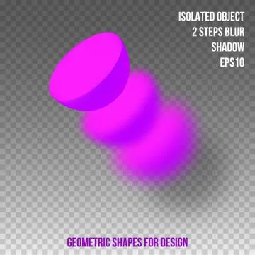 Geometric element for design. Isolated object with blur and shadow. 3D vector Stock Illustration