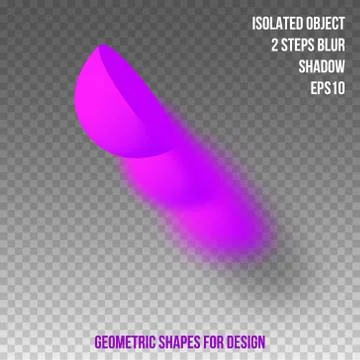 Geometric element for design. Isolated object with blur and shadow. 3D vector Stock Illustration