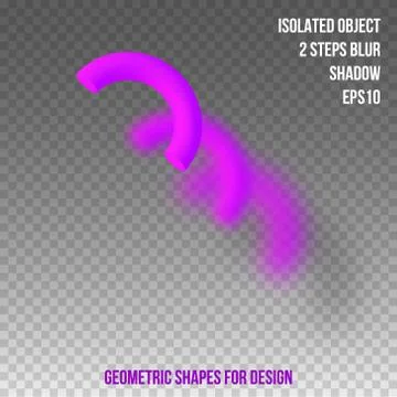 Geometric element for design. Isolated object with blur and shadow. 3D vector Stock Illustration
