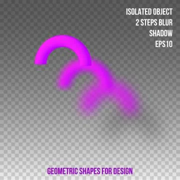 Geometric element for design. Isolated object with blur and shadow. 3D vector Stock Illustration