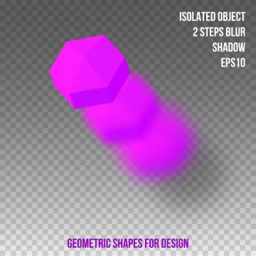 Geometric element for design. Isolated object with blur and shadow. 3D vector Stock Illustration