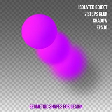 Geometric element for design. Isolated object with blur and shadow. 3D vector Stock Illustration