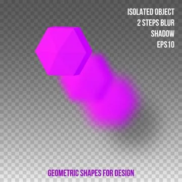 Geometric element for design. Isolated object with blur and shadow. 3D vector Stock Illustration