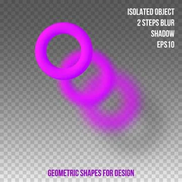 Geometric element for design. Isolated object with blur and shadow. 3D vector Stock Illustration