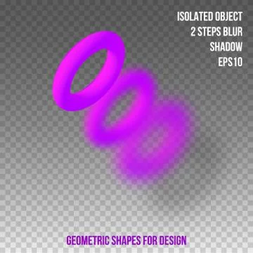 Geometric element for design. Isolated object with blur and shadow. 3D vector Stock Illustration