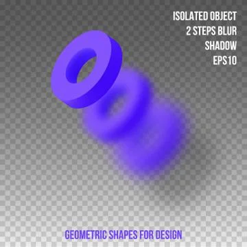 Geometric element for design. Isolated object with blur and shadow. 3D vector Stock Illustration