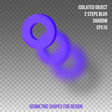 Geometric element for design. Isolated object with blur and shadow. 3D vector Stock Illustration
