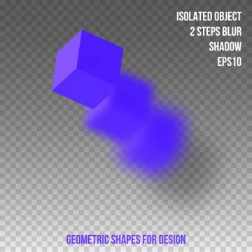 Geometric element for design. Isolated object with blur and shadow. 3D vector Stock Illustration