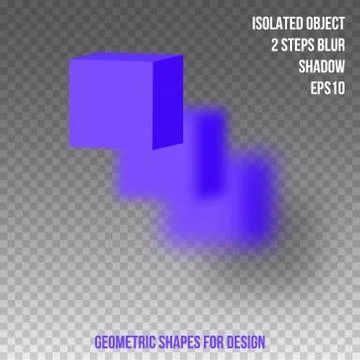 Geometric element for design. Isolated object with blur and shadow. 3D vector Stock Illustration