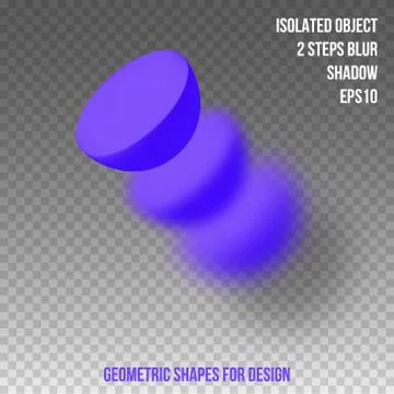 Geometric element for design. Isolated object with blur and shadow. 3D vector Illustrazione stock