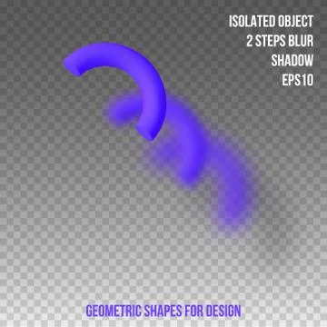 Geometric element for design. Isolated object with blur and shadow. 3D vector Stock Illustration