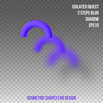 Geometric element for design. Isolated object with blur and shadow. 3D vector Stock Illustration