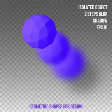 Geometric element for design. Isolated object with blur and shadow. 3D vector Stock Illustration
