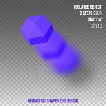 Geometric element for design. Isolated object with blur and shadow. 3D vector Stock Illustration
