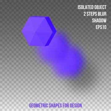 Geometric element for design. Isolated object with blur and shadow. 3D vector Stock Illustration