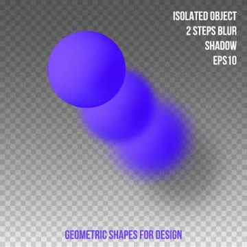 Geometric element for design. Isolated object with blur and shadow. 3D vector Stock Illustration