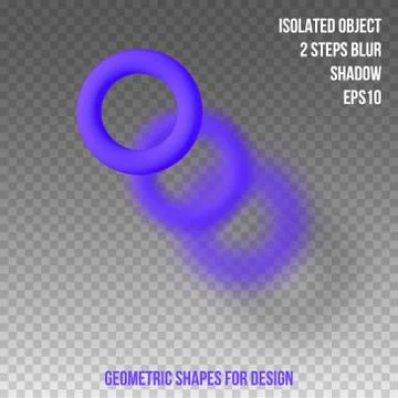 Geometric element for design. Isolated object with blur and shadow. 3D vector Stock Illustration
