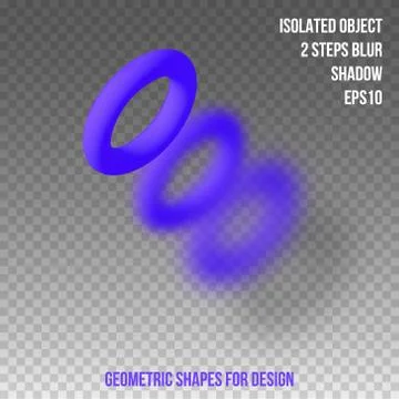 Geometric element for design. Isolated object with blur and shadow. 3D vector Stock Illustration