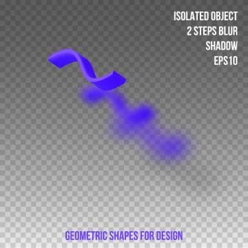 Geometric element for design. Isolated object with blur and shadow. 3D vector Stock Illustration