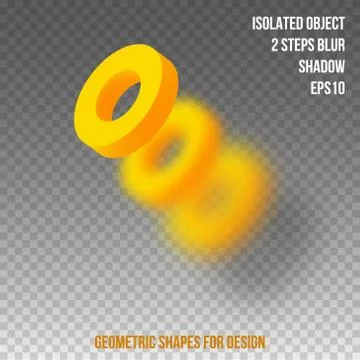 Geometric element for design. Isolated object with blur and shadow. 3D vector Illustrazione stock