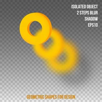 Geometric element for design. Isolated object with blur and shadow. 3D vector Stock Illustration