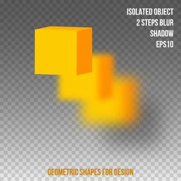 Geometric element for design. Isolated object with blur and shadow. 3D vector Stock Illustration
