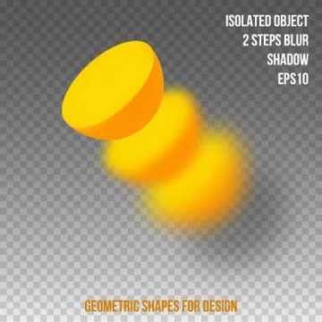 Geometric element for design. Isolated object with blur and shadow. 3D vector Stock Illustration
