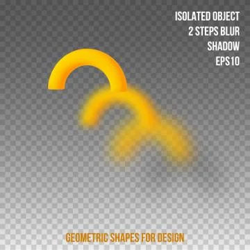 Geometric element for design. Isolated object with blur and shadow. 3D vector Stock Illustration