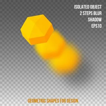 Geometric element for design. Isolated object with blur and shadow. 3D vector Stock Illustration