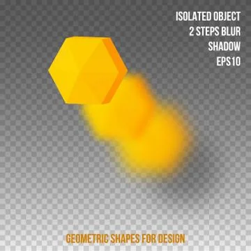 Geometric element for design. Isolated object with blur and shadow. 3D vector Stock Illustration