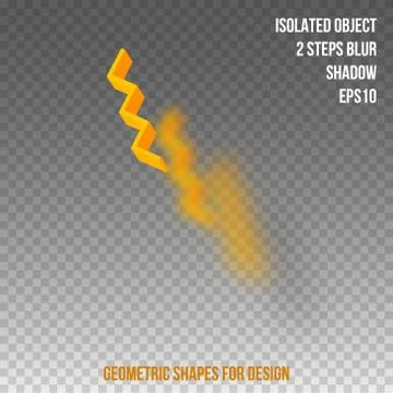 Geometric element for design. Isolated object with blur and shadow. 3D vector Stock Illustration