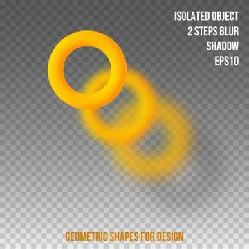 Geometric element for design. Isolated object with blur and shadow. 3D vector Stock Illustration