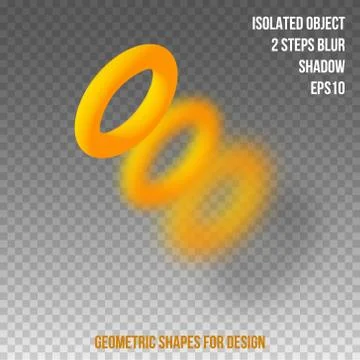 Geometric element for design. Isolated object with blur and shadow. 3D vector Stock Illustration