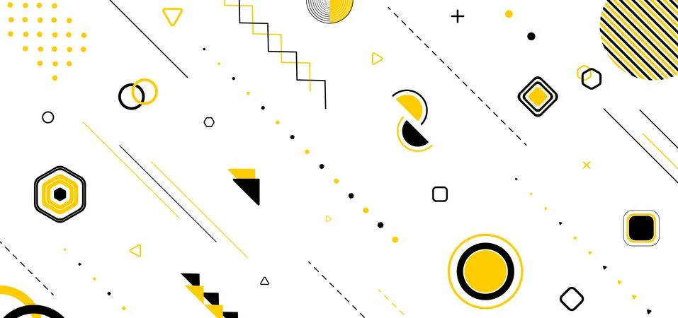 Geometric element design memphis style minimal pattern flow Illustrazione stock