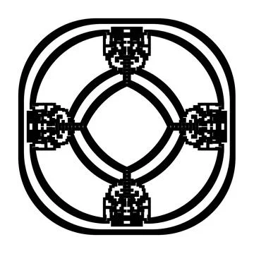 Geometric Element, Pixel Art - Minimalist Abstract Symbol Pattern Illustrazione stock