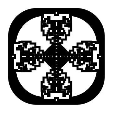 Geometric Element, Pixel Art - Minimalist Abstract Symbol Pattern Illustrazione stock