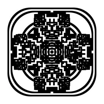 Geometric Element, Pixel Art - Minimalist Abstract Symbol Pattern Illustrazione stock