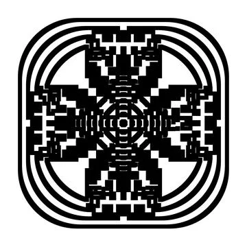 Geometric Element, Pixel Art - Minimalist Abstract Symbol Pattern Illustrazione stock