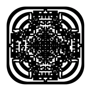 Geometric Element, Pixel Art - Minimalist Abstract Symbol Pattern イラスト素材