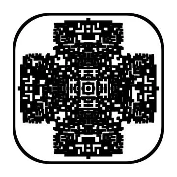Geometric Element, Pixel Art - Minimalist Abstract Symbol Pattern Stock Illustration