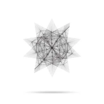 Geometric element, star shape, line design, vector Stock Illustration